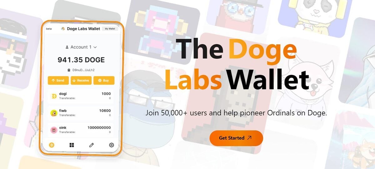 Doge Labs wallet advert.