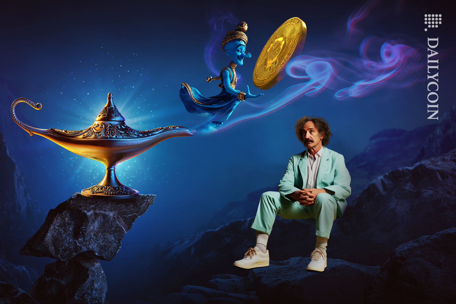Guy made a wish with a Genie for bitcoin.