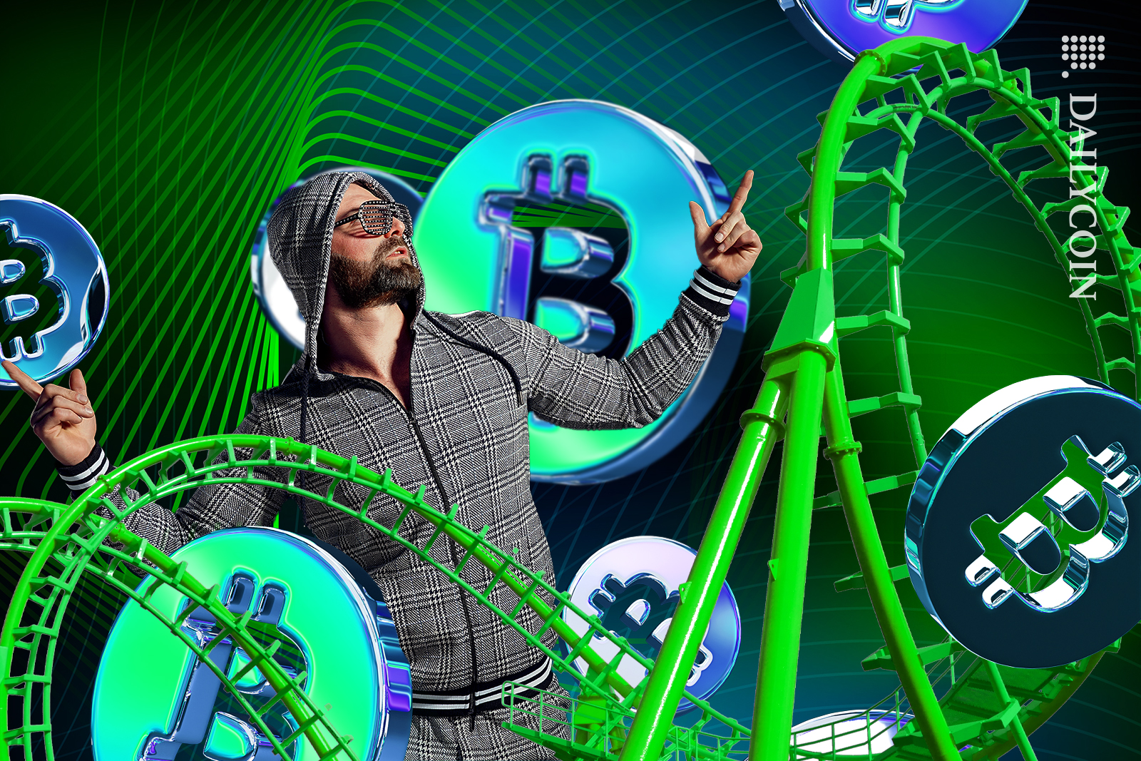 Man in the middle of the Bitcoin rollercoaster.