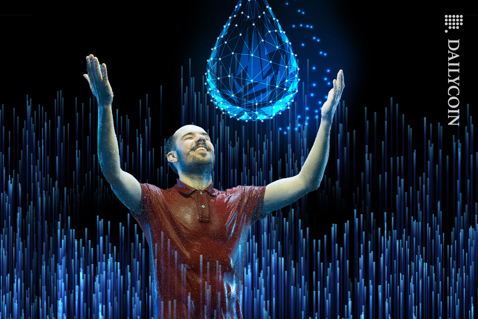Guy happy with the surge of rain of Sui token.