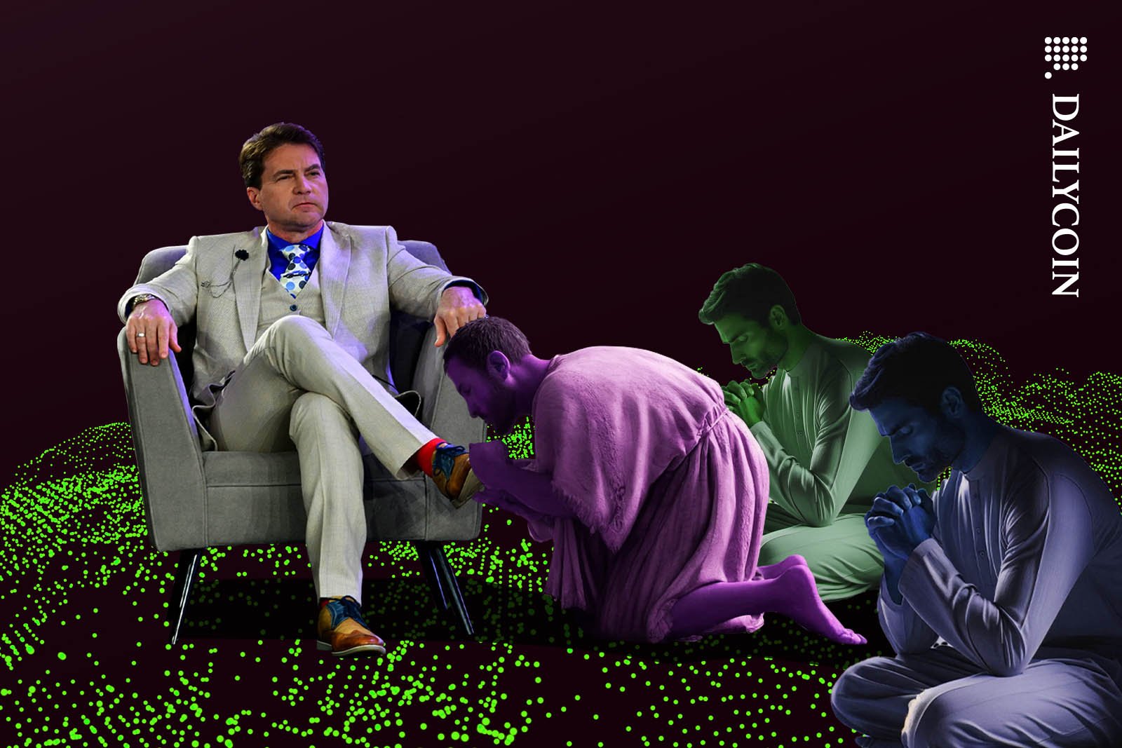 Craig Wright's foot being kissed by a worshipper.