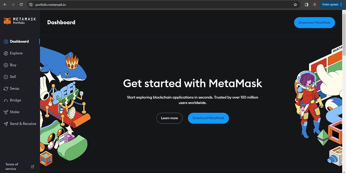 Screenshot of MetaMask Portfolio interface.