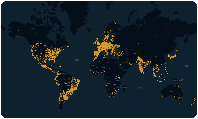 World map showing verified users.