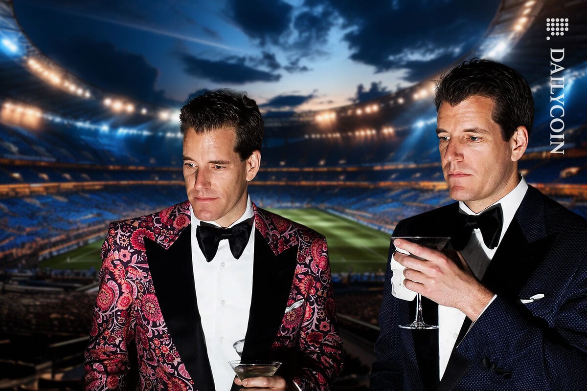 Winklevoss football watching evening is spoiled.