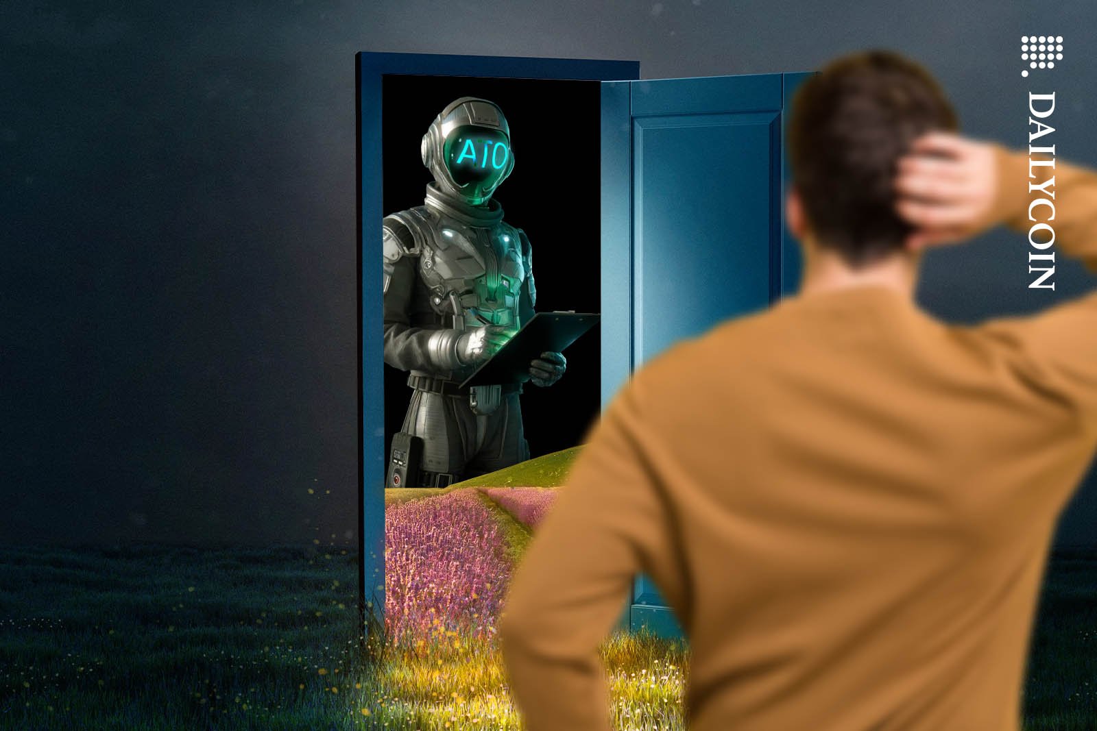 Australian Tax Officve robot showing up at a man's doorstep.