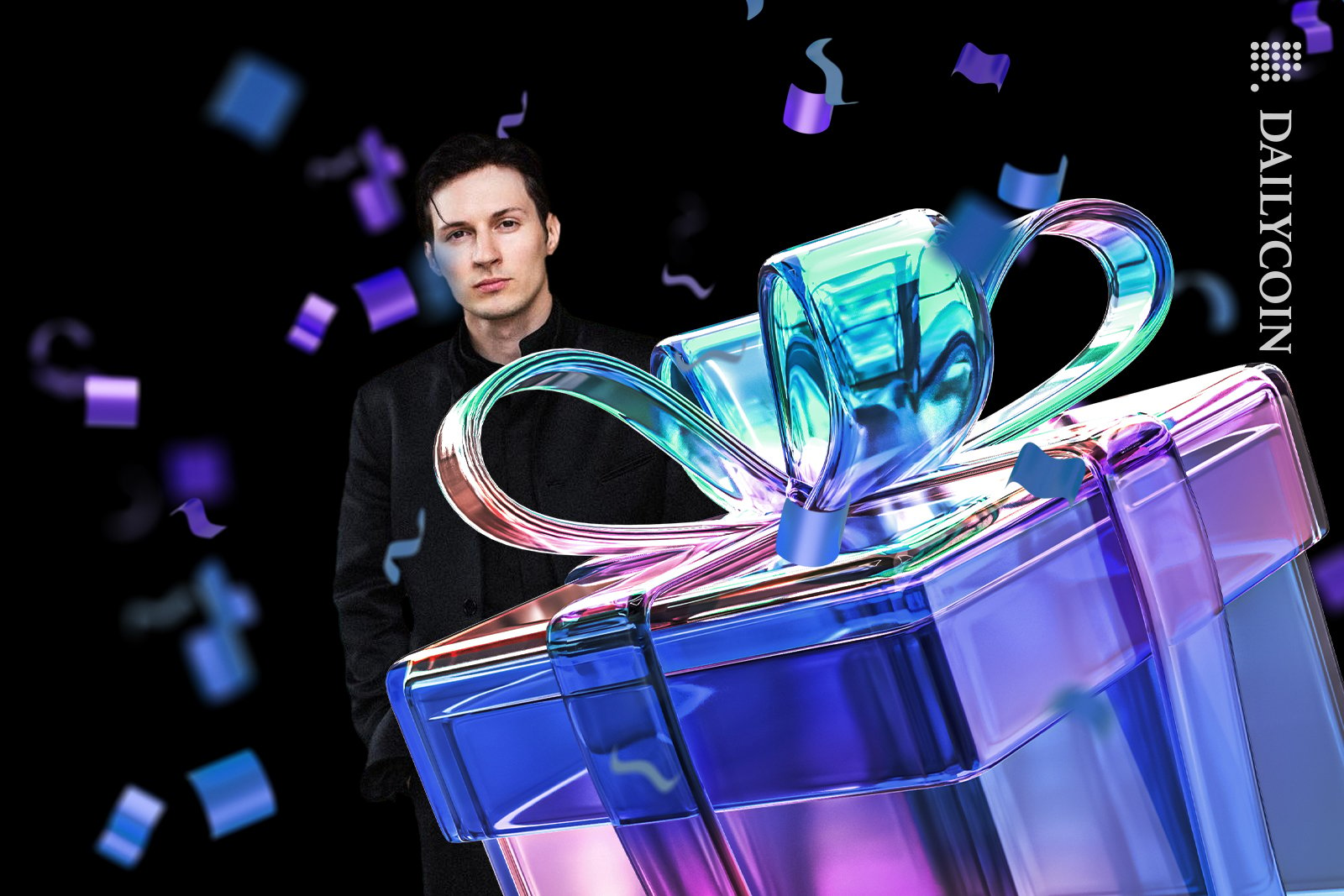 Pavel Durov receives a present.