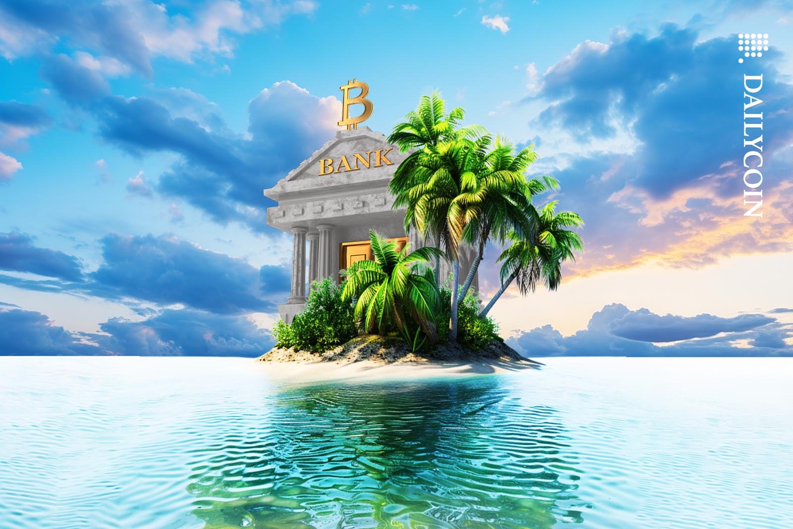 A Bitcoin Bank on a small tropical island.