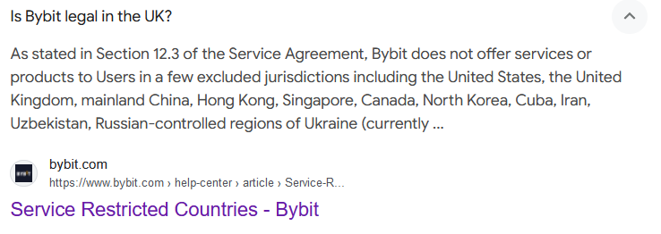 Archived Bybit jurisdiction service exclusion information 