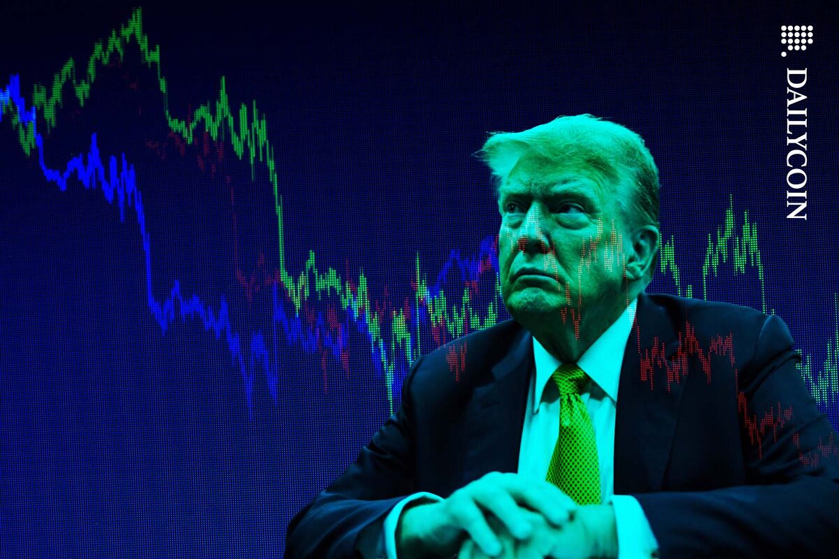 Donald trump looking at some negative charts.