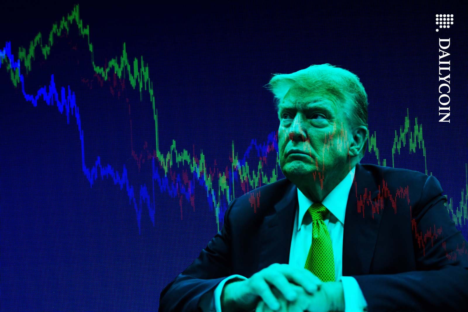 Donald trump looking at some negative charts.