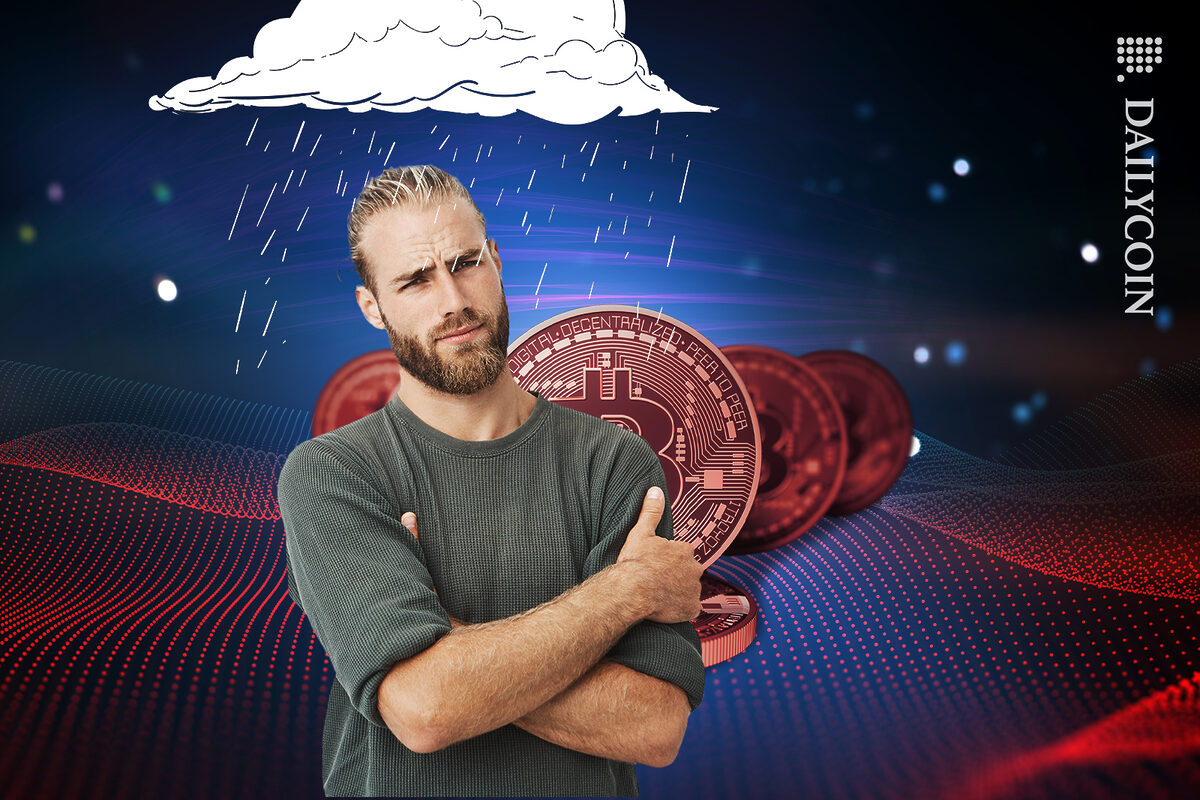 Guy getting rained in Bitcoin space.