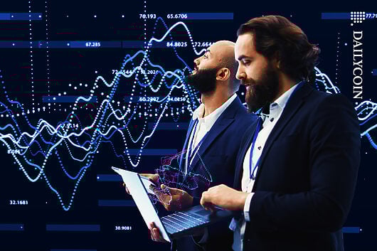 Traders looking into the trading crypto charts.