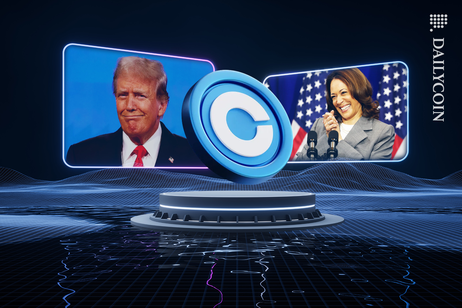 Donald Trump versus Kamala Harris in head to head for the coinbase donation platform.