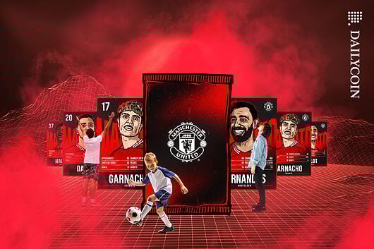 Manchester United NFT Card collect in a digital environment.