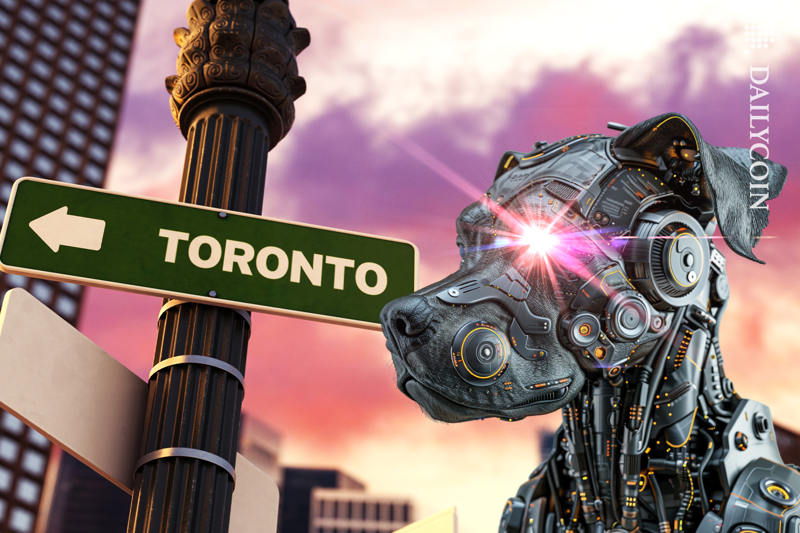 Robotic Pi coin dog on the way to Toronto.