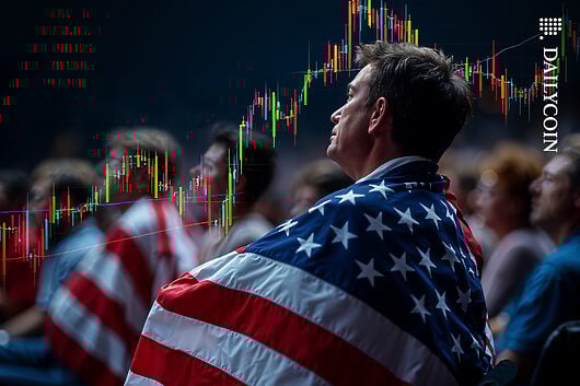 People at the USA election campaign as the crypto chart are going up.
