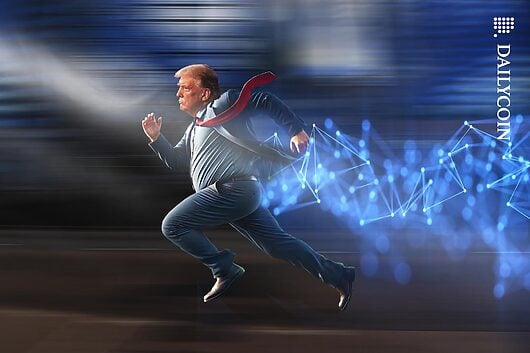 Donald Trump running really fast.