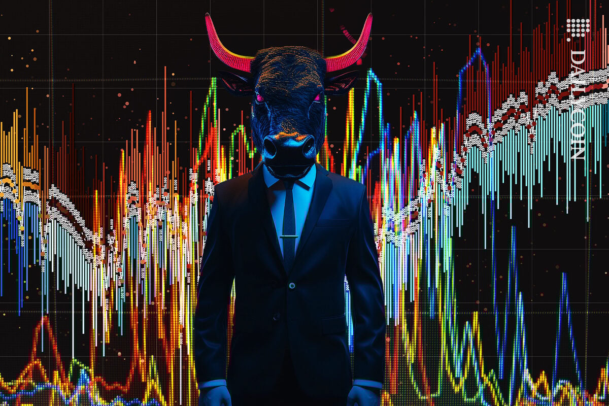 A bull in control of the crypto market.